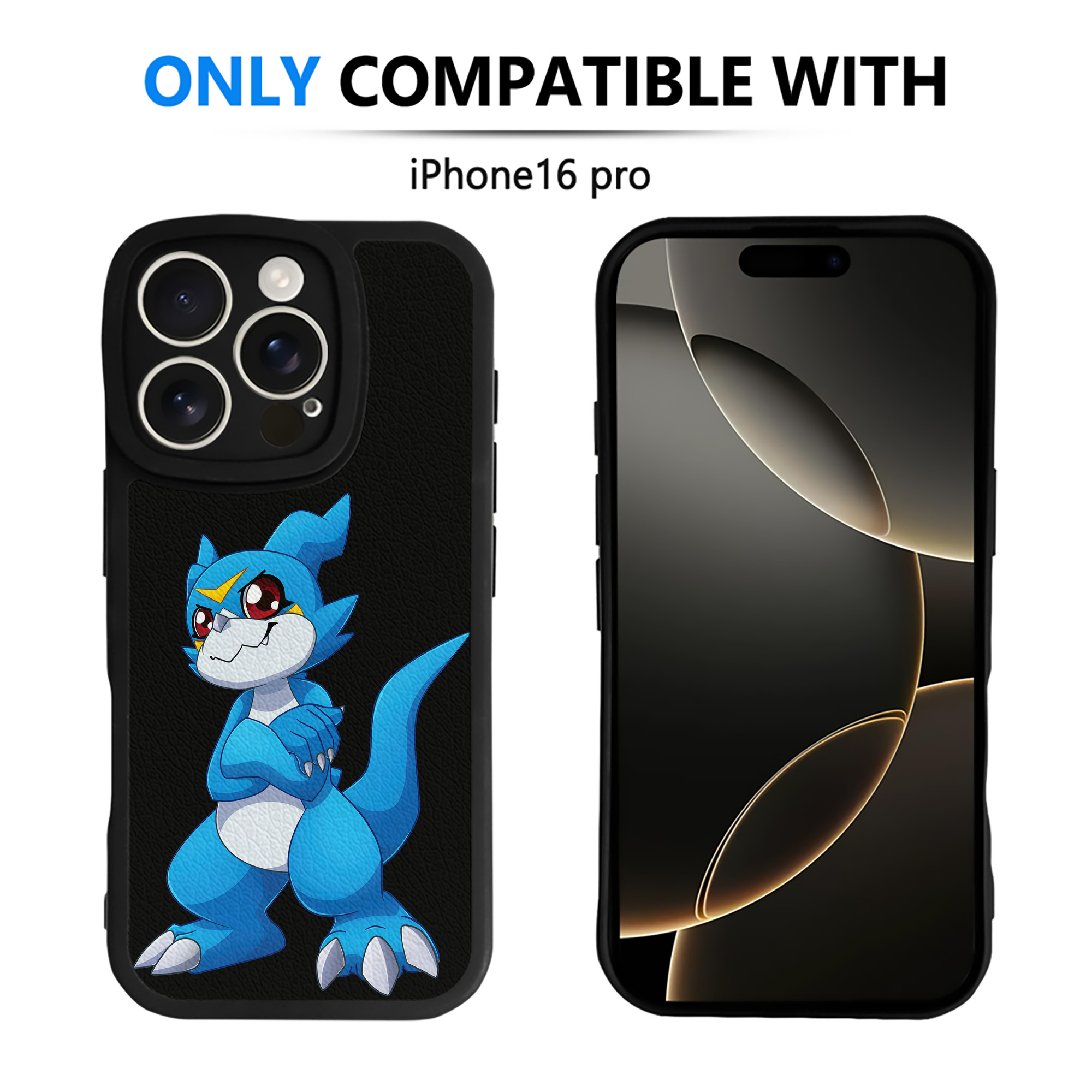 （画像用） Digimon デジタルモンスター/デジモン 【iPhone 16シリーズ対応】シリコンスマホケース（レザー調） 材質：シリコン